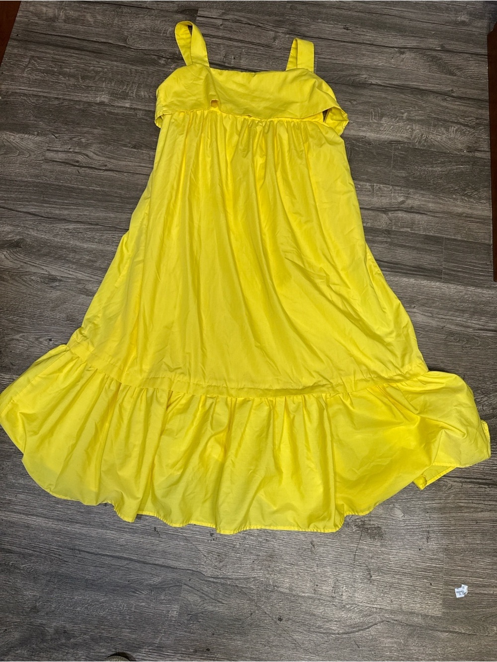 Entro Yellow Babydoll Midi Dress Boutique Summer Dress Size Large - Picture 3 of 8